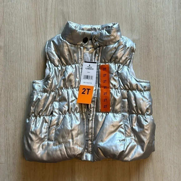 Buffalo silver chrome puffer vest size 2T NWT - Picture 1 of 2